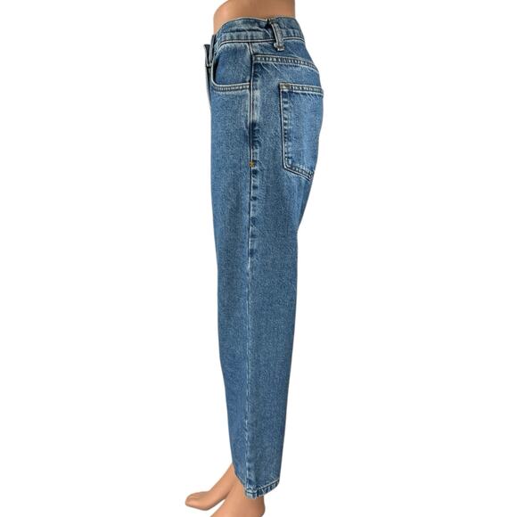 Collusion 004 Womens Blue Mid Rise Relaxed Baggy Straight Denim Jeans Size 26/28 - Picture 2 of 7